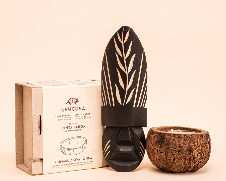 Kit máscara indígena Ticuna + Vela aromática Urucuna | Tucum Brasil