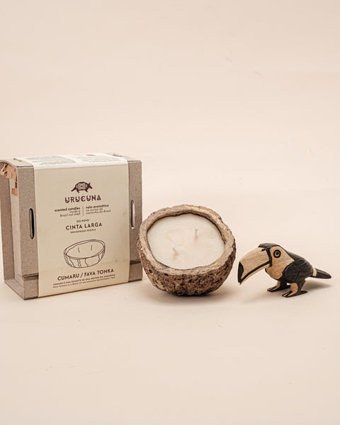 Kit escultura Guarani + Vela aromática | TUCUM