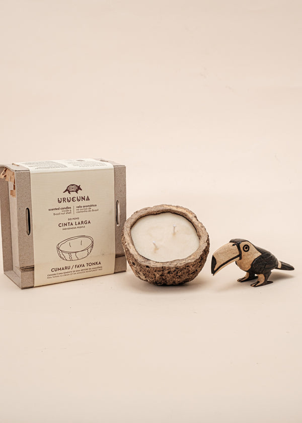 Kit escultura Guarani + Vela aromática | TUCUM