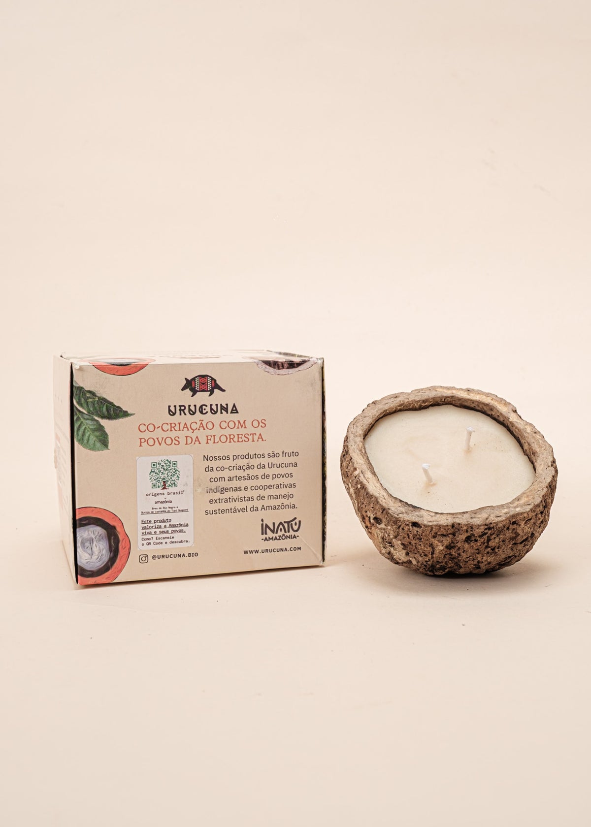 Kit pulseira coral Waurá + Vela aromática Breu Branco | TUCUM