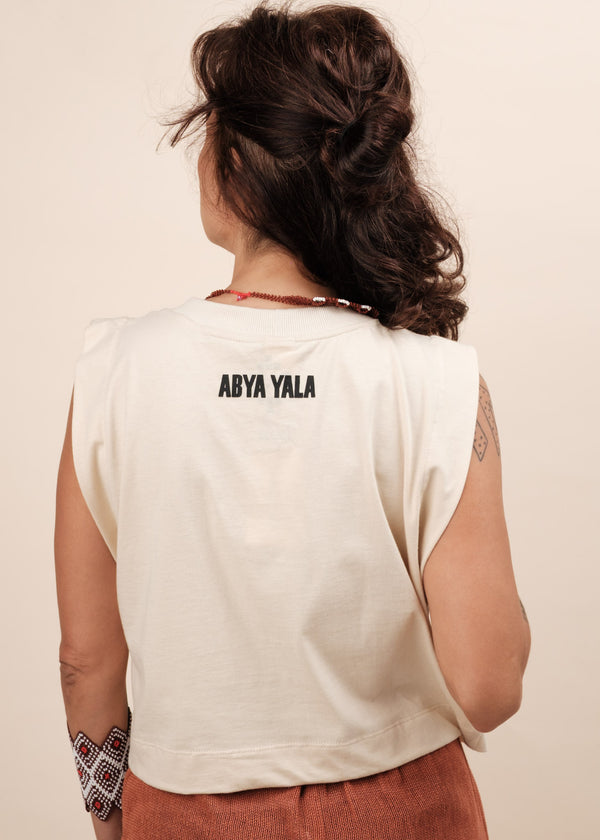 CROPPED ABYA YALA - BEGE (PP) | NALIMO