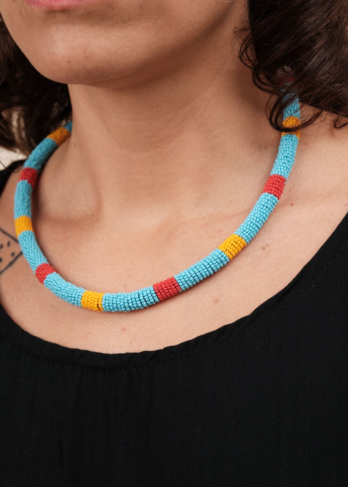 Colar Coral de Miçangas | Kayapó