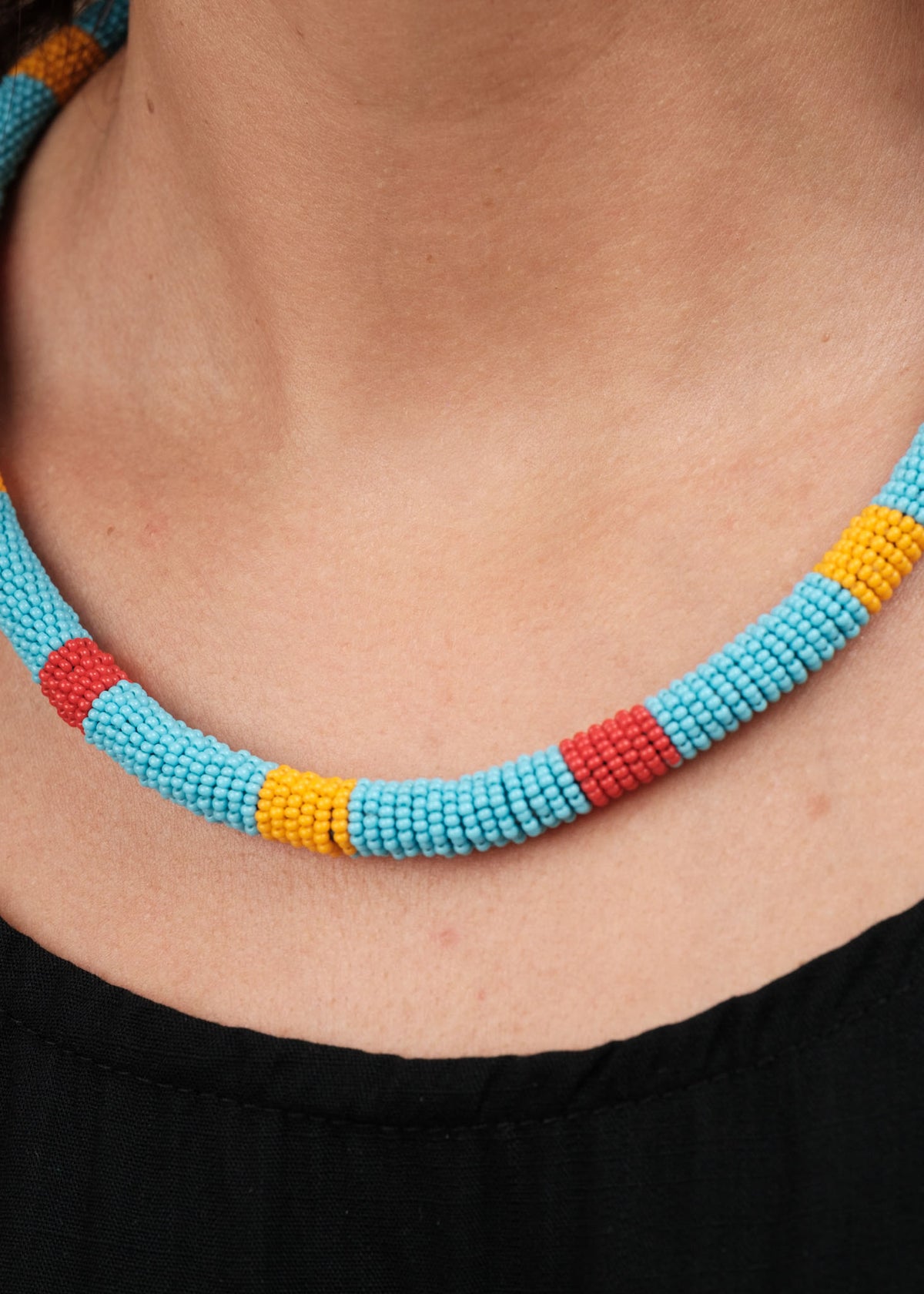 Colar Coral de Miçangas | Kayapó