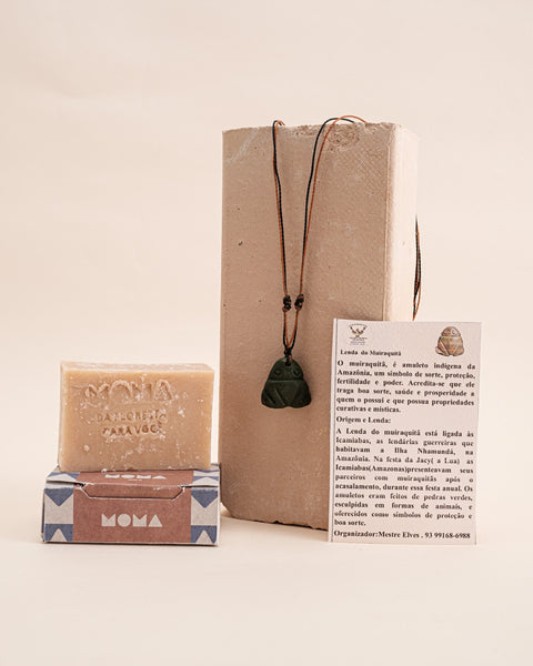 Kit Colar índigena muiraquitã + sabonete corporal MOMA | TUCUM