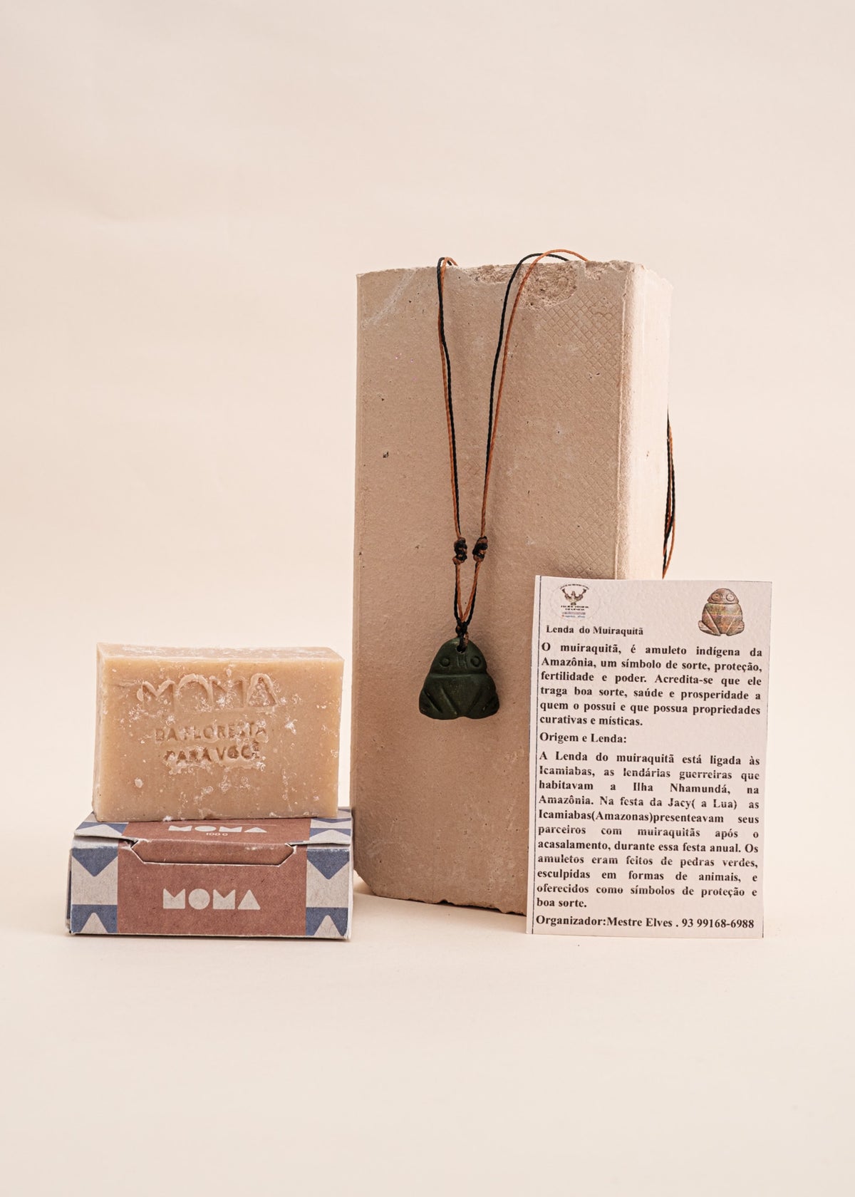 Kit Colar índigena muiraquitã + sabonete corporal MOMA | TUCUM