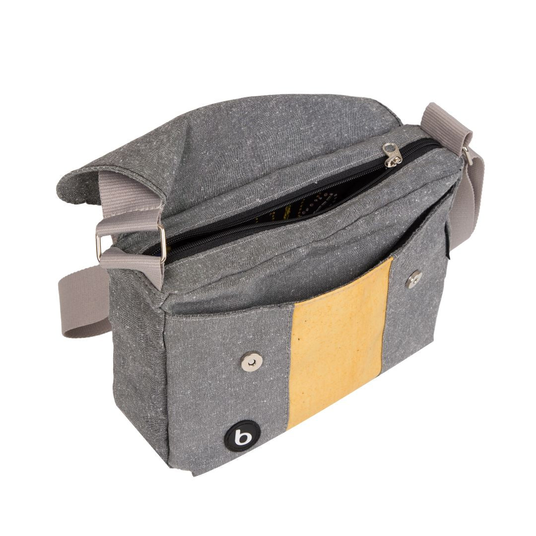 Bolsa Carteiro Bossa Nova Cinza/Urucum | bossapack