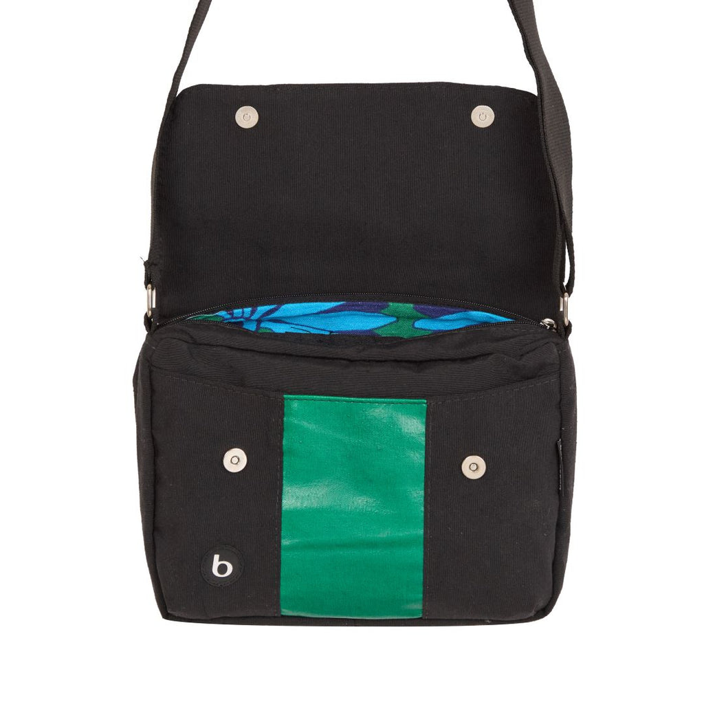 Bolsa Carteiro Bossa Nova Preta/Verde | Bossapack