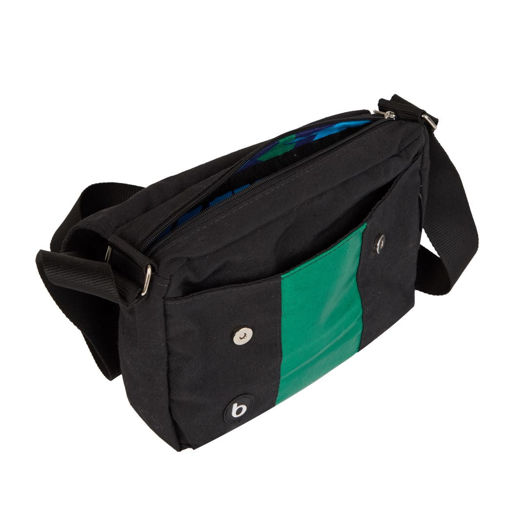 Bolsa Carteiro Bossa Nova Preta/Verde | bossapack