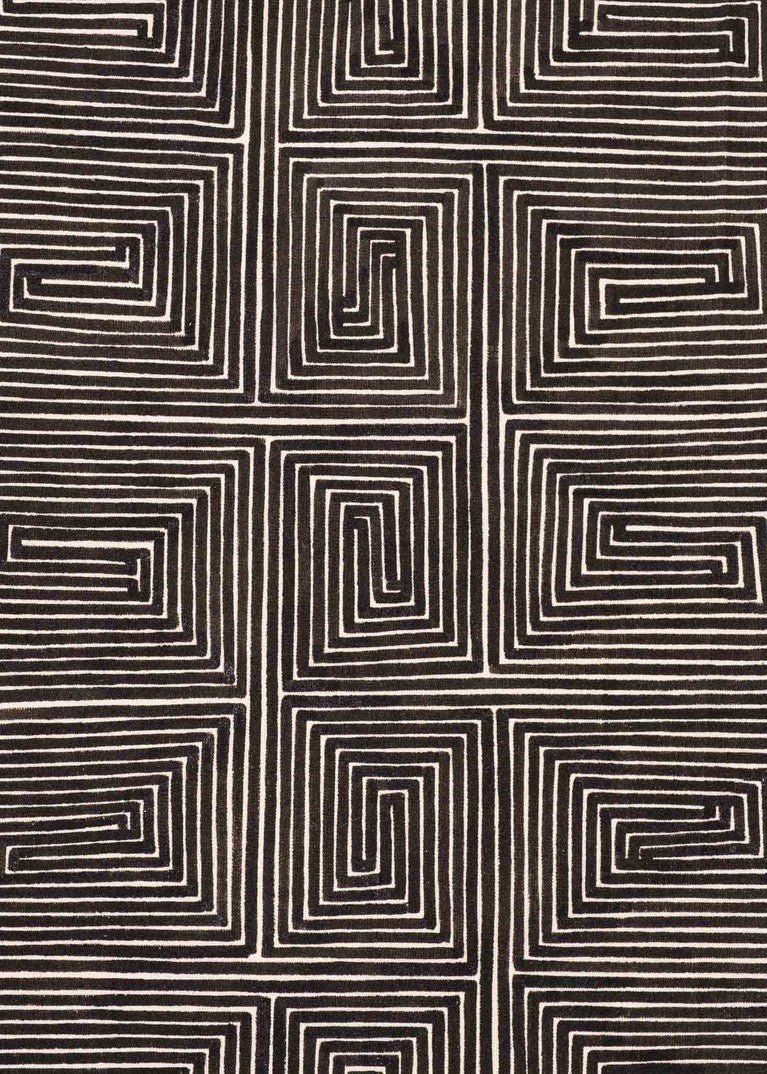 Tela pintura preto e branco feito pelo povo Asurini, artesanato indígena brasileiro 